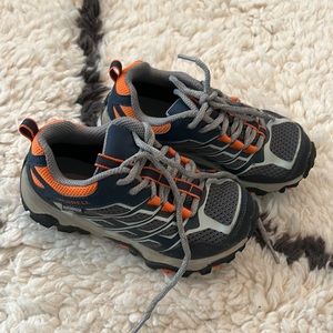 Merrell toddler boy Moab lite waterproof hiking boots shoes blue orange 11